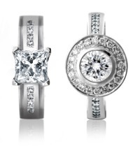 princess cut and round brilliant diamond engagement rings, from Alice Herald's designer collections