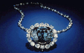 Hope Diamond set in a necklace by Harry Winston