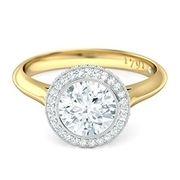 1791 Cluster Diamond Engagement Ring in 18kt Yellow Gold