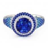Olympia Sapphire Ring in 18kt White Gold