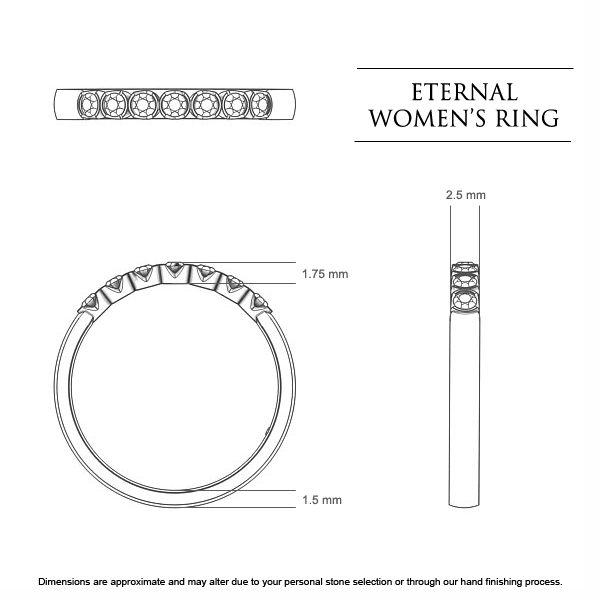  White Gold Eternal Celebration Ring - Dimensions