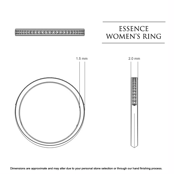  Platinum 950 Essence Celebration Ring - Dimensions