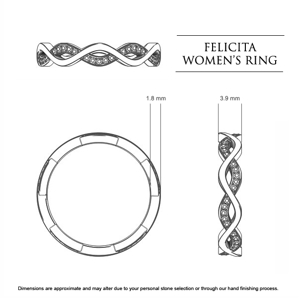  White Gold Felicita Celebration Ring - Dimensions