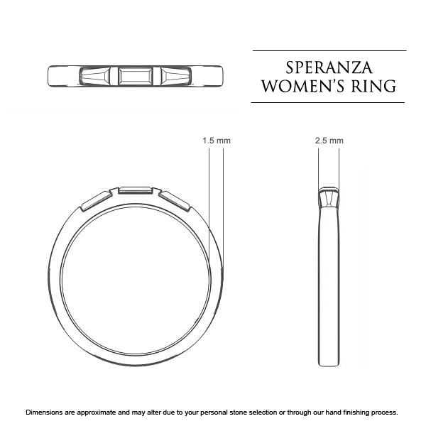 s Speranza Celebration Ring - Dimensions