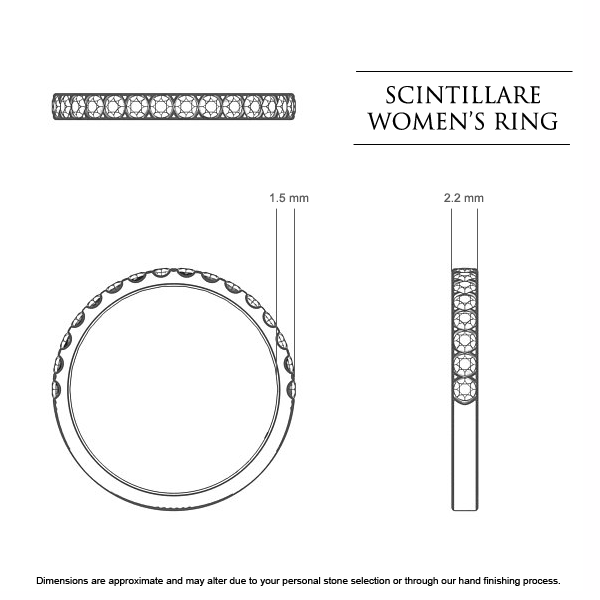  Platinum 950 Scintillare Celebration Ring - Dimensions