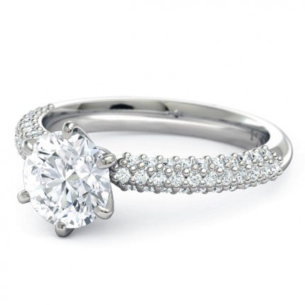 Engagement Ring White Gold Passione - Side View