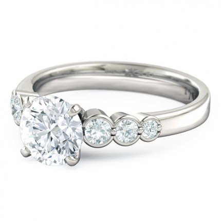 Diamond Ring Platinum 950 Fiducia - Side View