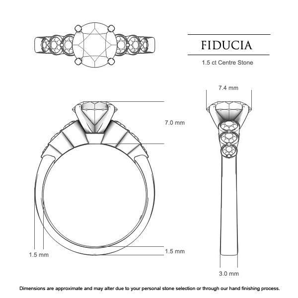 Diamond Rings White Gold Fiducia - Dimensions