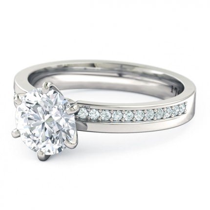 Engagement Ring White Gold Bella - Side View