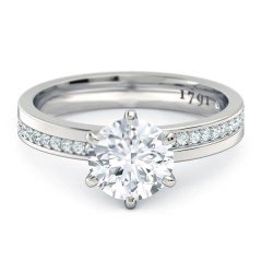 Engagement Rings White Gold + PT setting Bella
