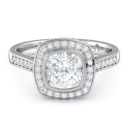Cushion Diamond Rings Platinum 950 Floriana