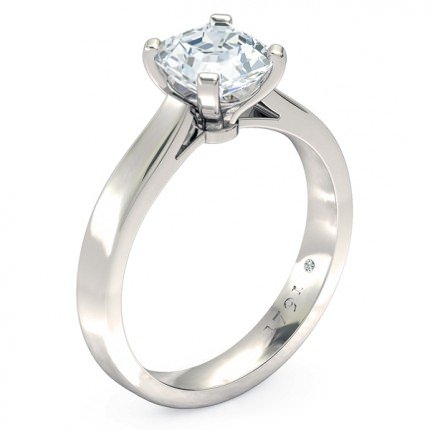 Asscher Diamond Ring Platinum 950 Splendente - Main View
