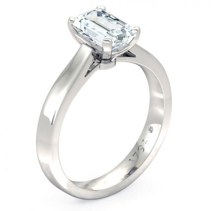 Emerald Diamond Ring Platinum 950 Brilliante - Main View