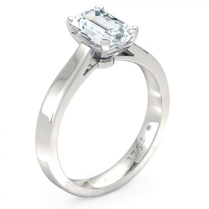 Emerald Engagement Ring Platinum 950 Brilliante - Main View