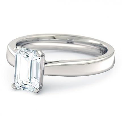 Emerald Engagement Ring Platinum 950 Brilliante - Side View