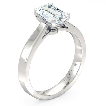 Emerald Engagement Ring White Gold Brilliante - Main View