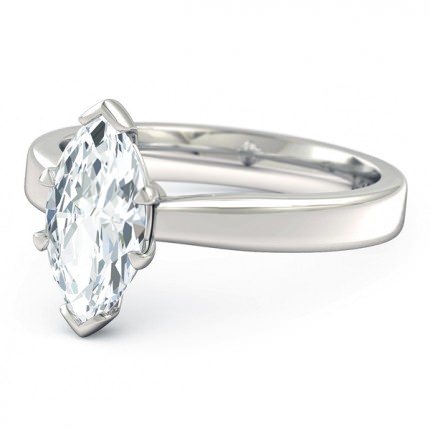 Marquise Engagement Ring White Gold Duchess - Side View