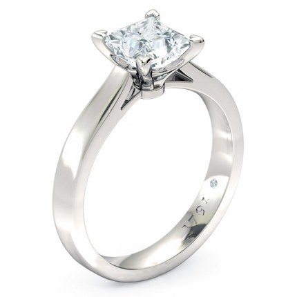 Princess Diamond Ring Platinum 950 Princess Solitaire - Main View