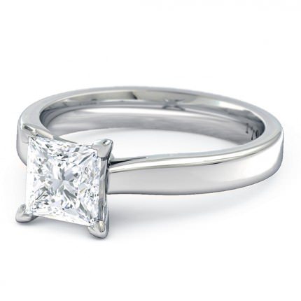 Princess Engagement Ring Platinum 950 Princess Solitaire - Side View