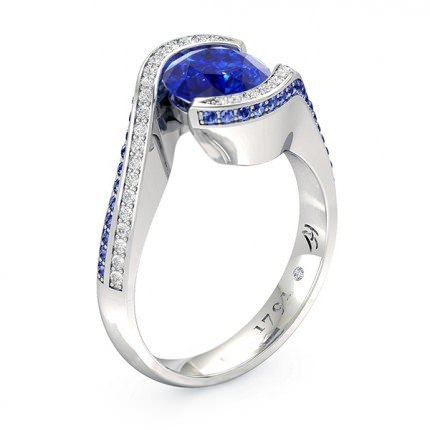 Sapphire Ring White Gold Kya - Main View