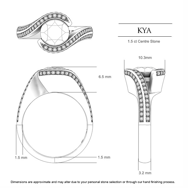 Sapphire Rings Kya - Dimensions