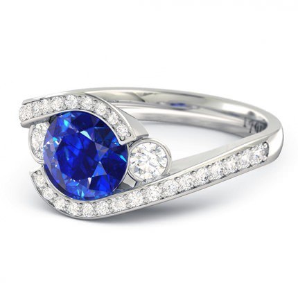 Sapphire Ring White Gold Lana - Side View
