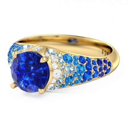 Sapphire Ring Aqua - Side View