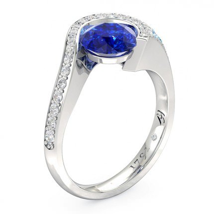 Sapphire Ring Platinum 950 Cascade - Main View