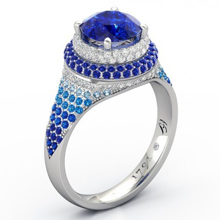 Sapphire Ring Platinum 950 Olympia - Main View