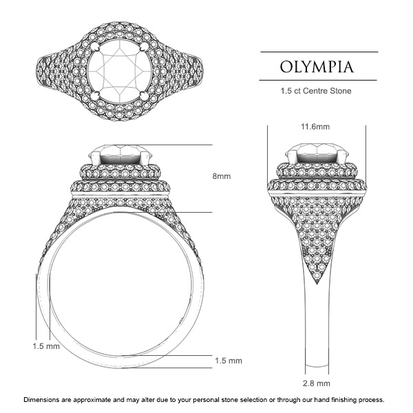Sapphire Rings Olympia - Dimensions