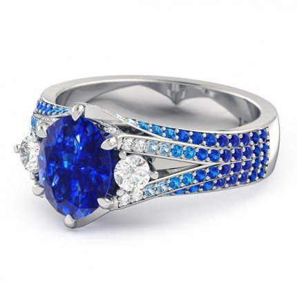 Sapphire Ring White Gold Sierra - Side View