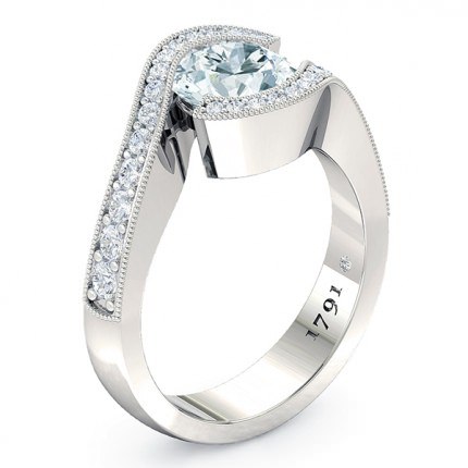 Engagement Ring White Gold Perlina - Main View