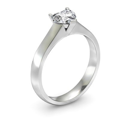 Heart Diamond Ring Platinum 950 L`amour - Main View