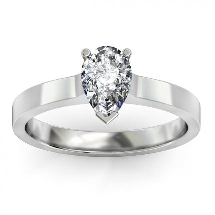 Pear Diamond Rings Platinum 950 Pero