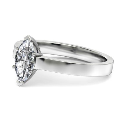 Marquise Diamond Ring White Gold Duchess - Side View