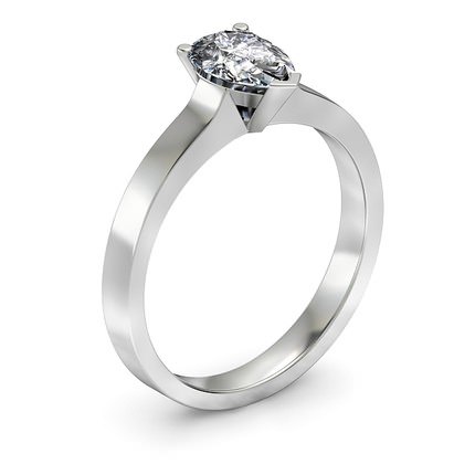 Pear Diamond Ring White Gold Pero - Main View