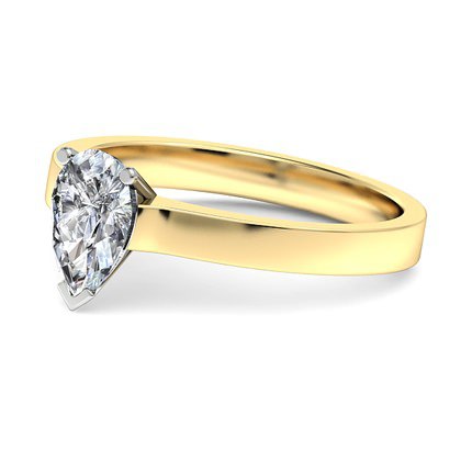 Pear Diamond Ring Pero - Side View