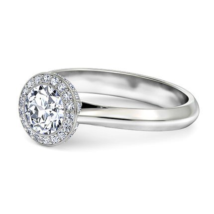Diamond Ring Platinum 950 1791 Cluster - Side View