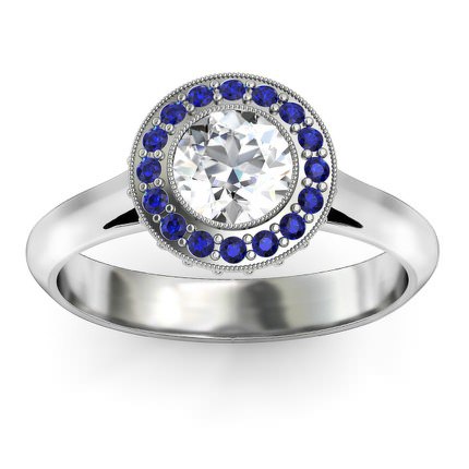 Diamond Rings Platinum 950 Azure