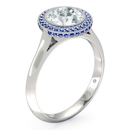 Diamond Ring Platinum 950 Azure - Main View