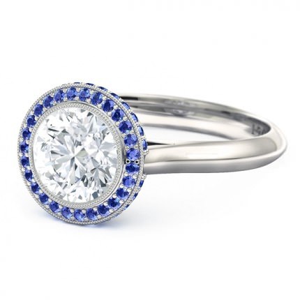 Diamond Ring Platinum 950 Azure - Side View