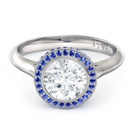 Diamond Rings Platinum 950 Azure