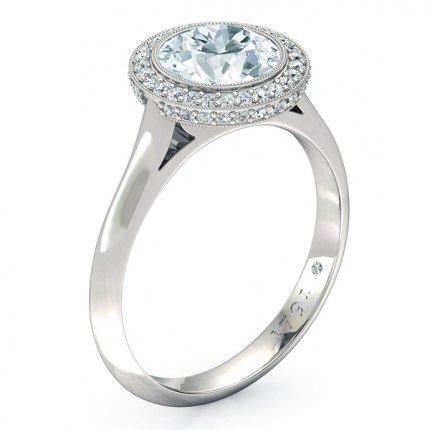 Diamond Ring White Gold 1791 Cluster - Main View