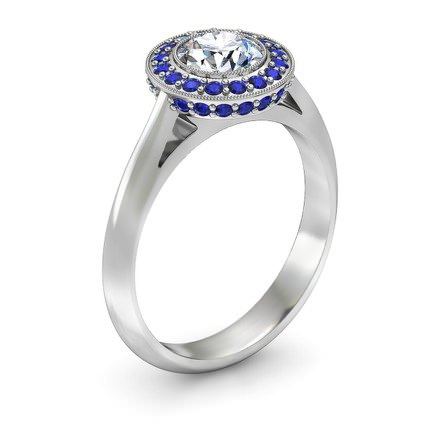 Diamond Ring White Gold Azure - Main View
