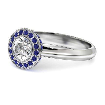 Diamond Ring White Gold Azure - Side View