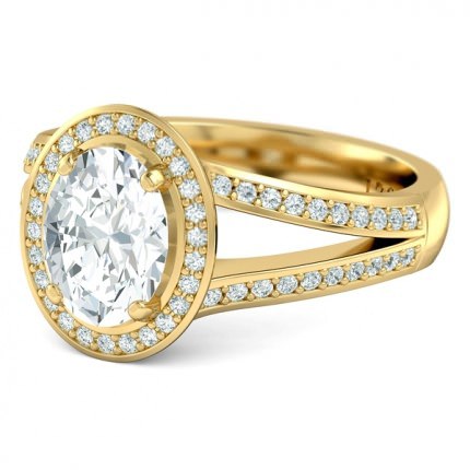 Oval Diamond Ring Opera - Side View