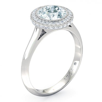 Engagement Ring White Gold 1791 Cluster - Main View