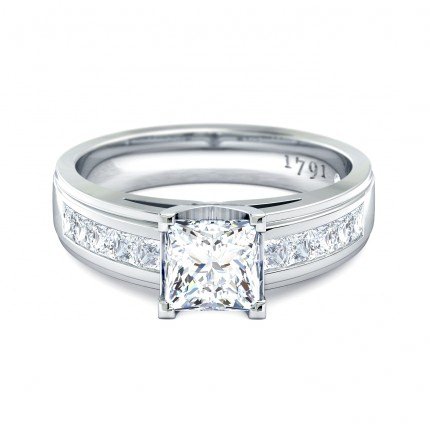 Princess Diamond Rings White Gold 1791 Princess