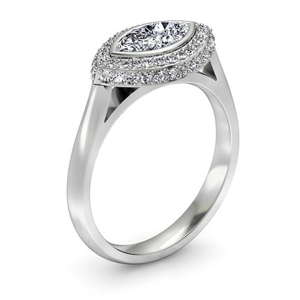 Marquise Diamond Ring Platinum 950 Venecia - Main View
