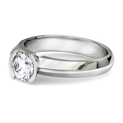 Diamond Ring Platinum 950 The Solitaire - Side View